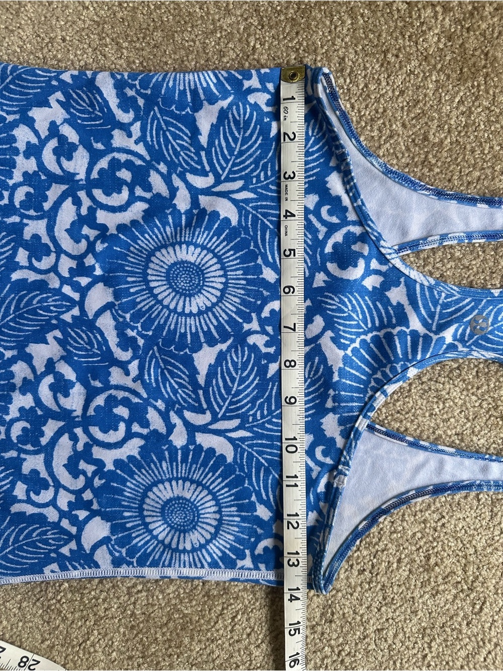 lululemon athletica Blue Floral Racerback Tank - Picture 4 of 4